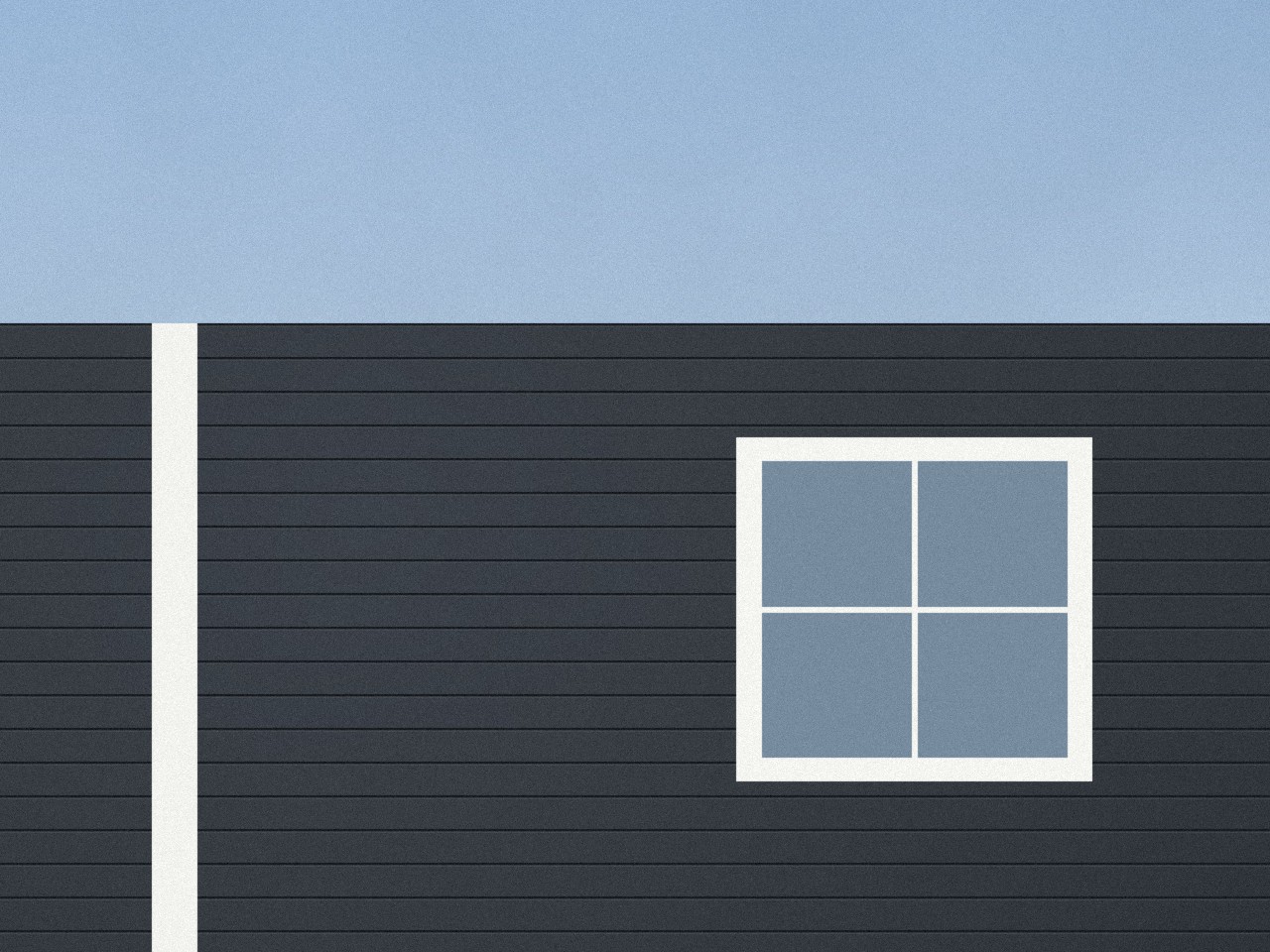 Representative image of a freshly repainted charcoal weatherboard exterior with white trim.